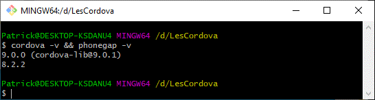 Controleer cordova/PhoneGap
